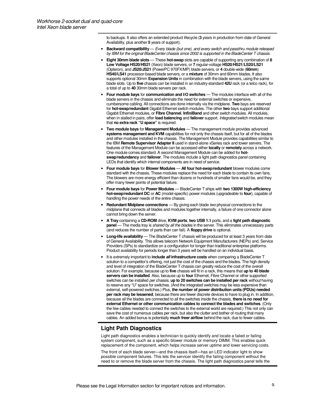 IBM HS21 specifications Light Path Diagnostics 