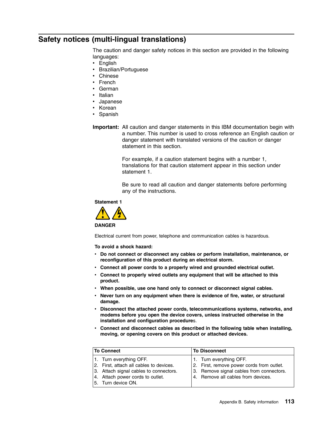 IBM HS40 manual Safety notices multi-lingual translations 