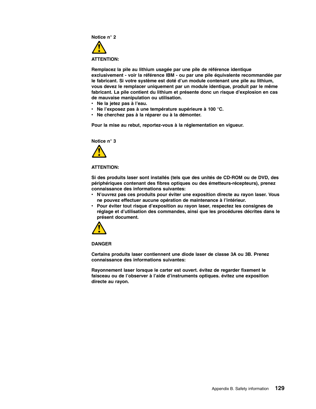 IBM HS40 manual Notice n 