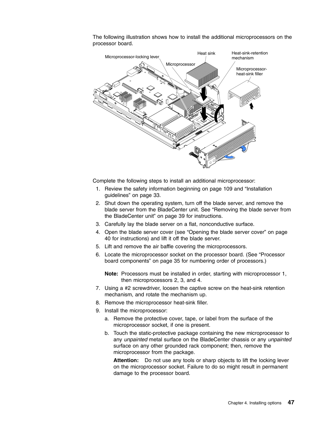 IBM HS40 manual Heat-sink-retention, Microprocessor 