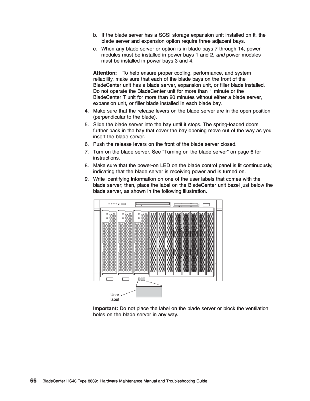 IBM HS40 manual Push the release levers on the front of the blade server closed 