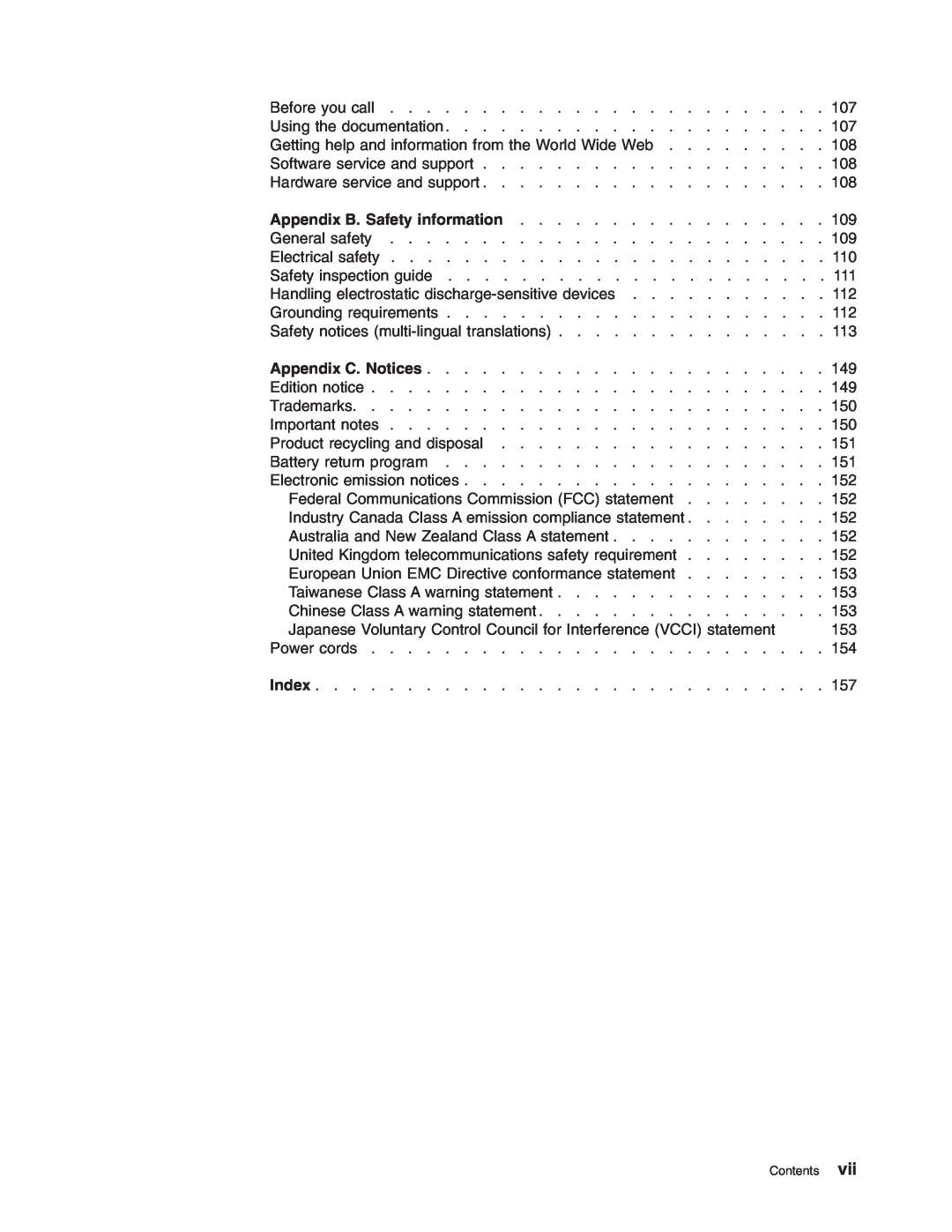 IBM HS40 manual Appendix B. Safety information, Contents 
