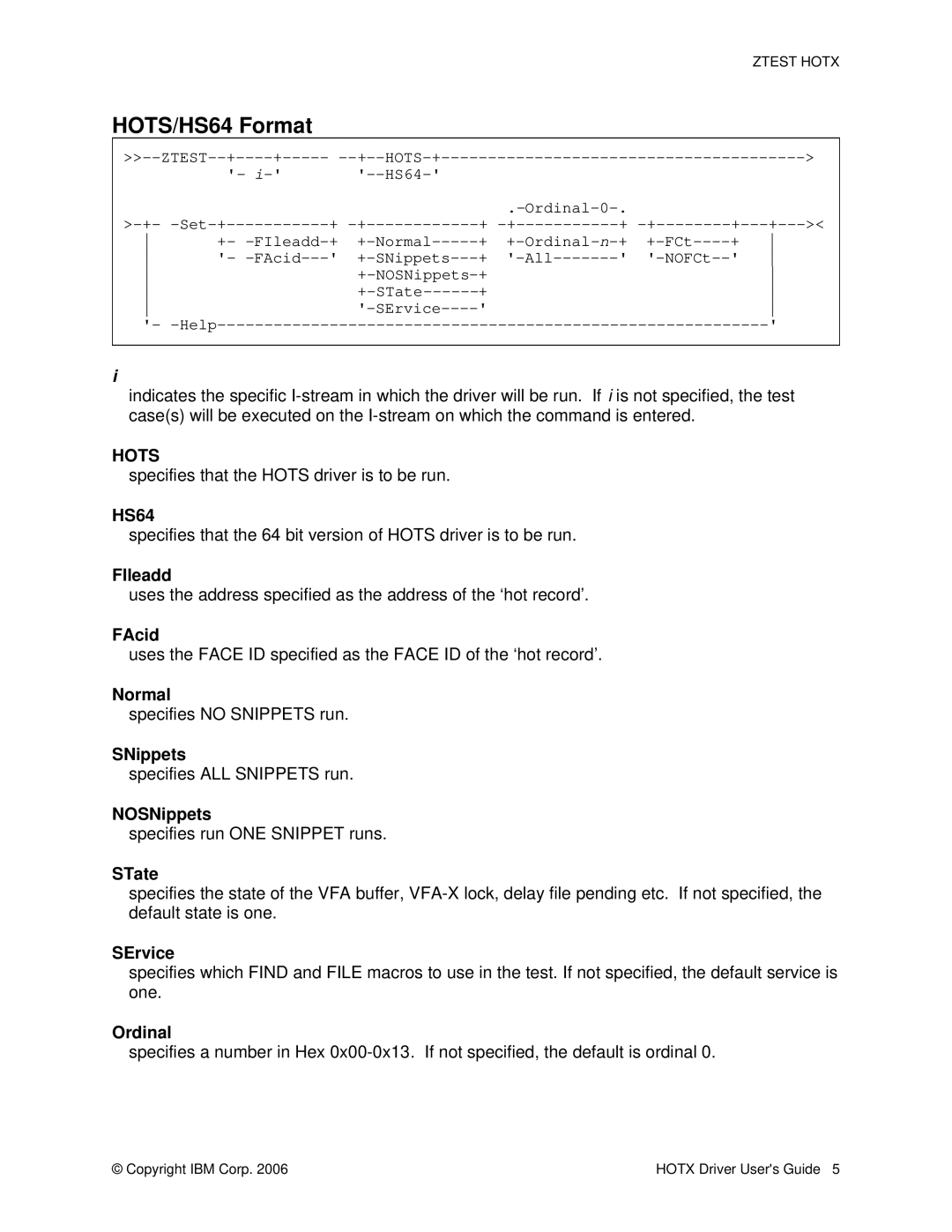 IBM HOTR manual HOTS/HS64 Format, Hots 