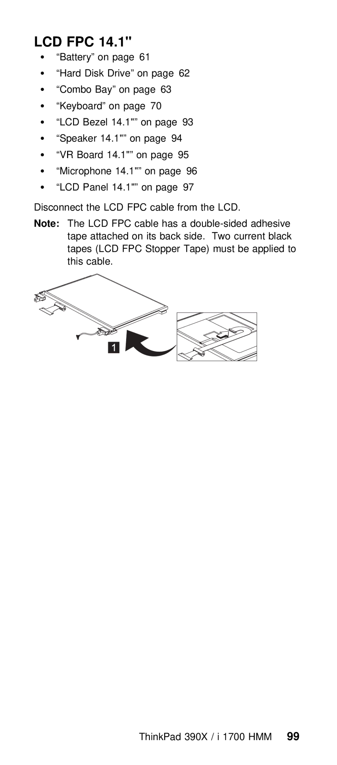 IBM I 1700 manual Lcd Fpc 