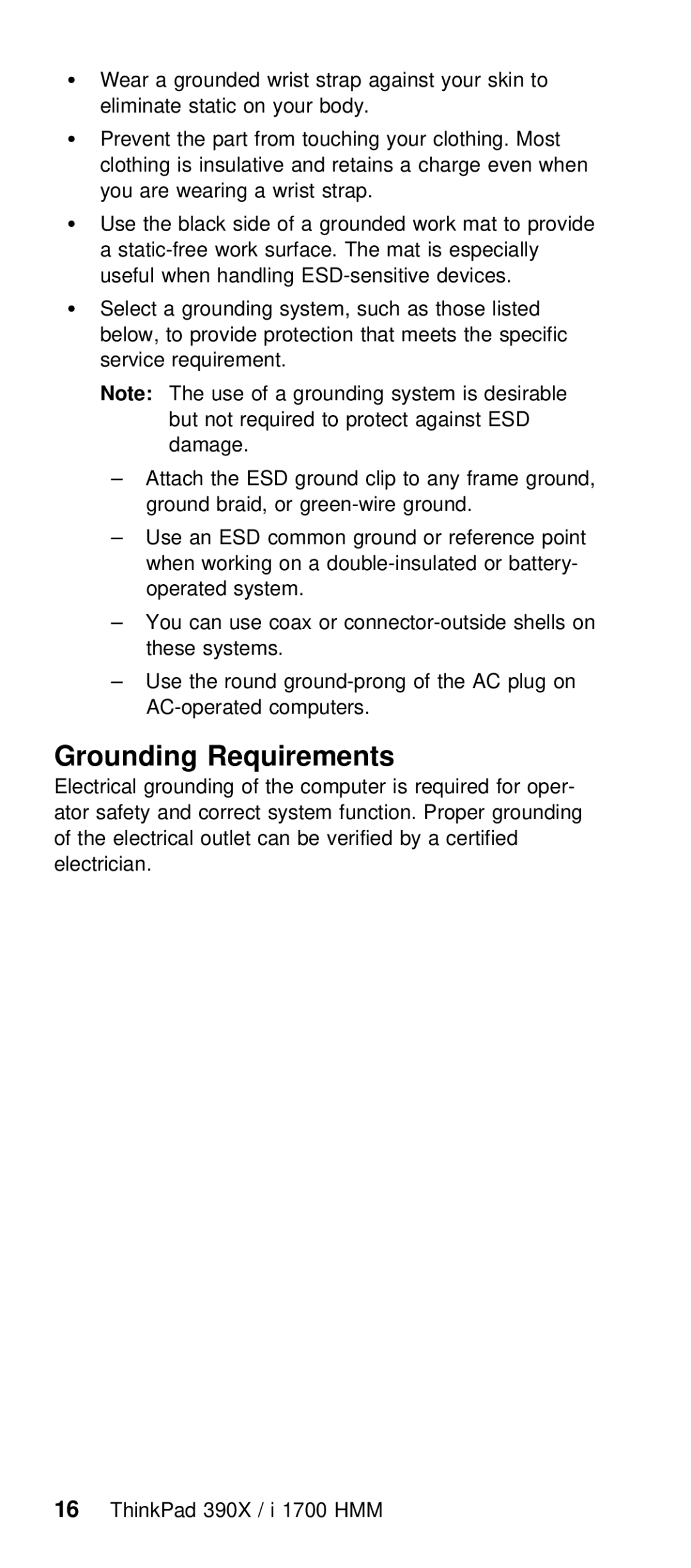 IBM I 1700 manual Grounding Requirements 