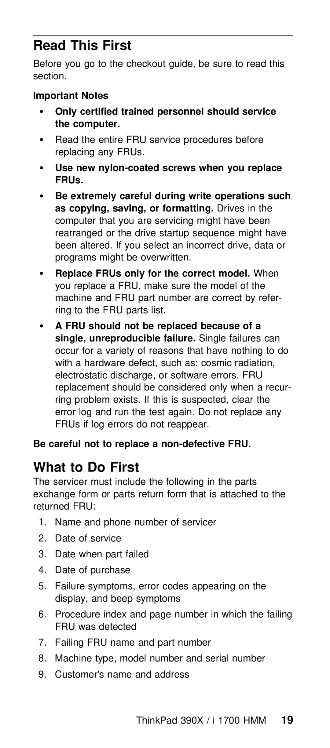 IBM I 1700 manual Read This First, What to Do First 