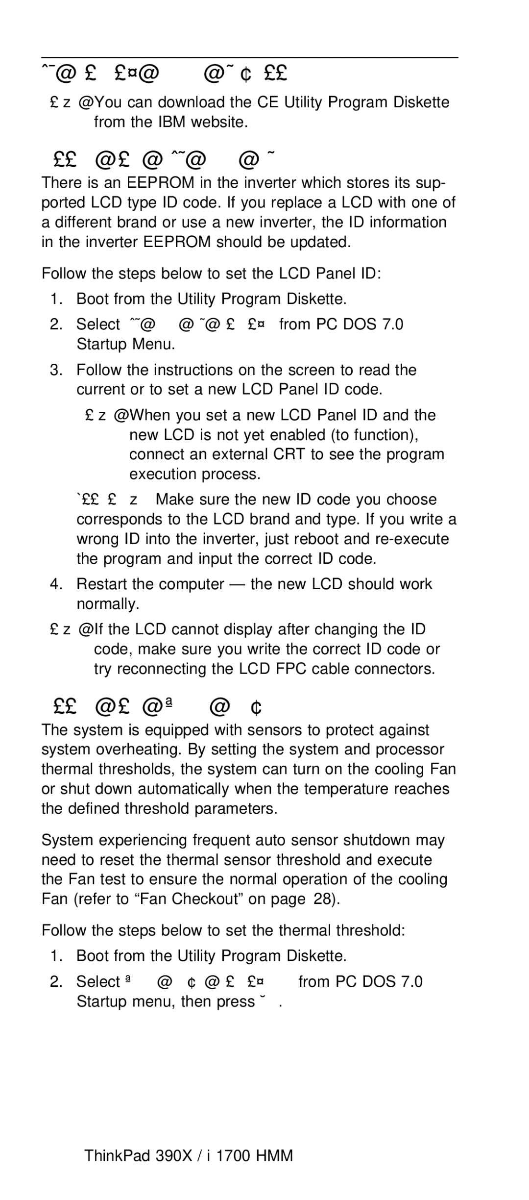 IBM I 1700 manual CE Utility Program Diskette Setting, Setting the Thermal Sensor, SelectThermal Sensor Utility 