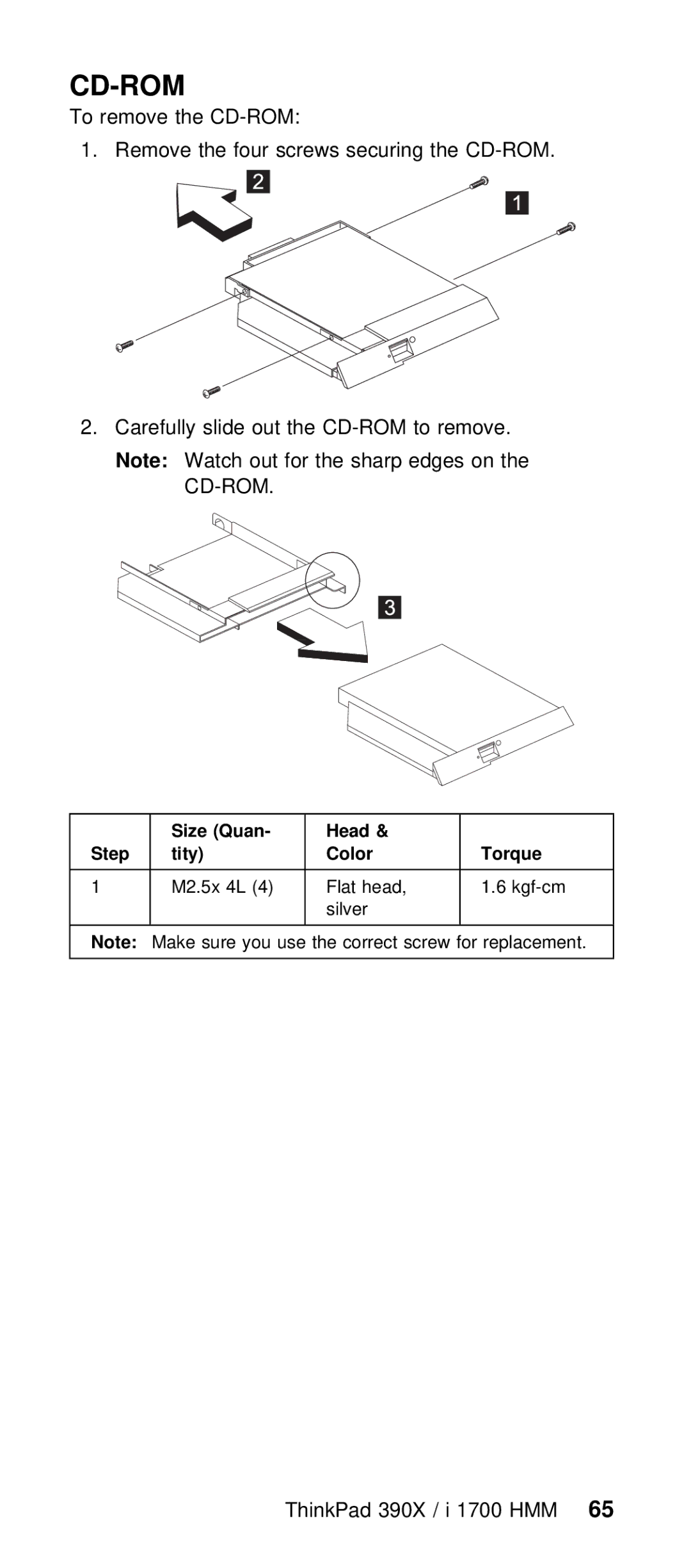 IBM I 1700 manual ThinkPad 390X / i 1700 65HMM, Size 