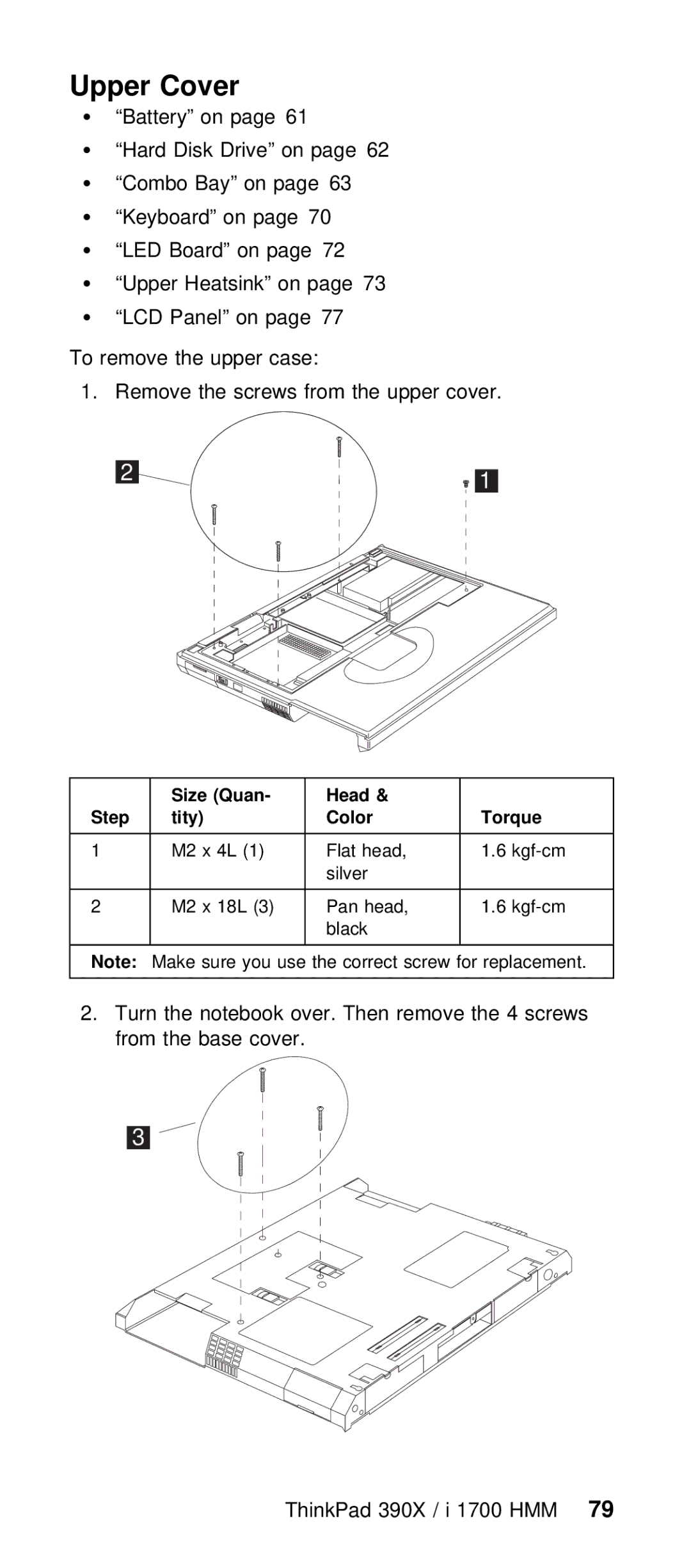 IBM I 1700 manual Upper Cover 