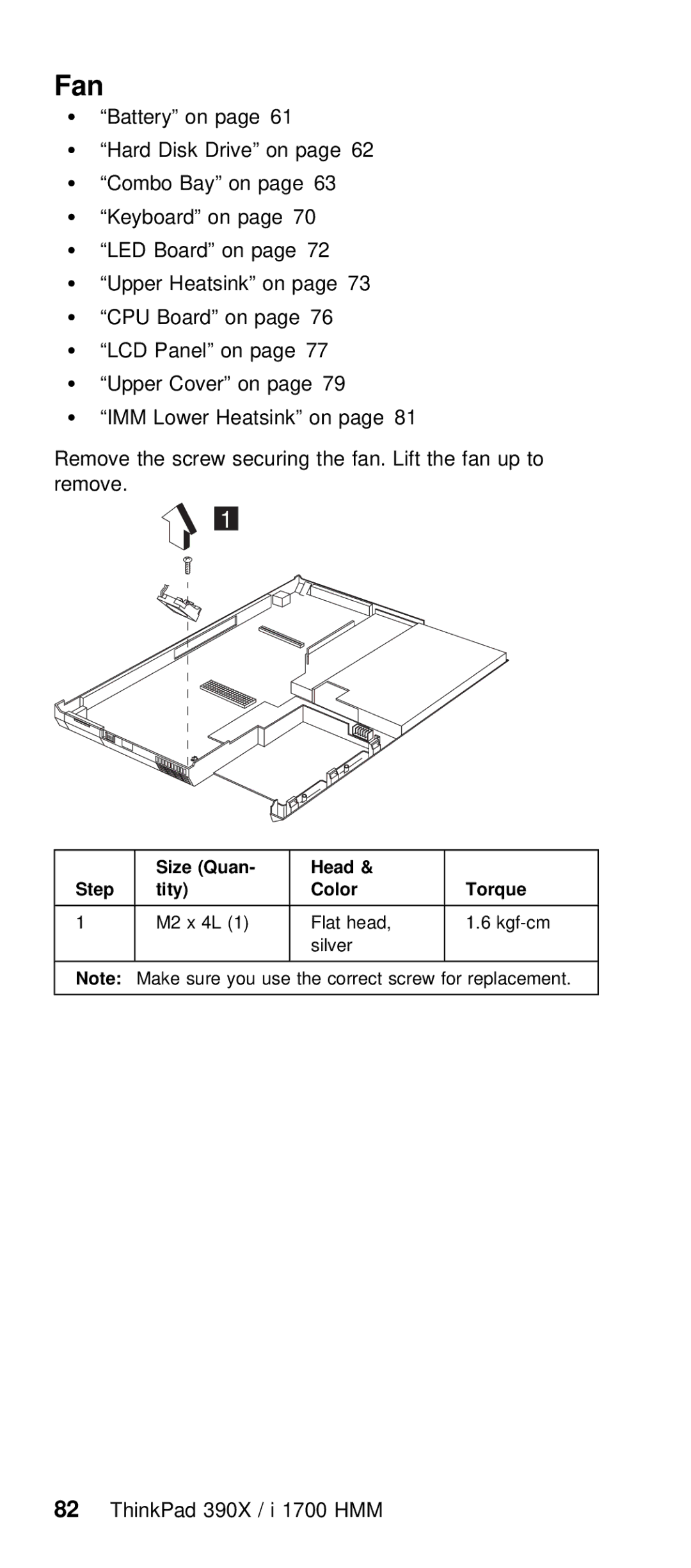 IBM I 1700 manual Fan, Board Upper Heatsink 