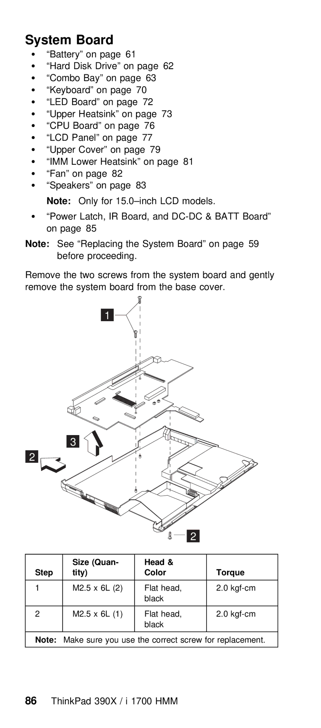 IBM I 1700 manual System Board, Battery on Hard Disk Drive on Combo Bay on Keyboard on, Panel Upper Cover 