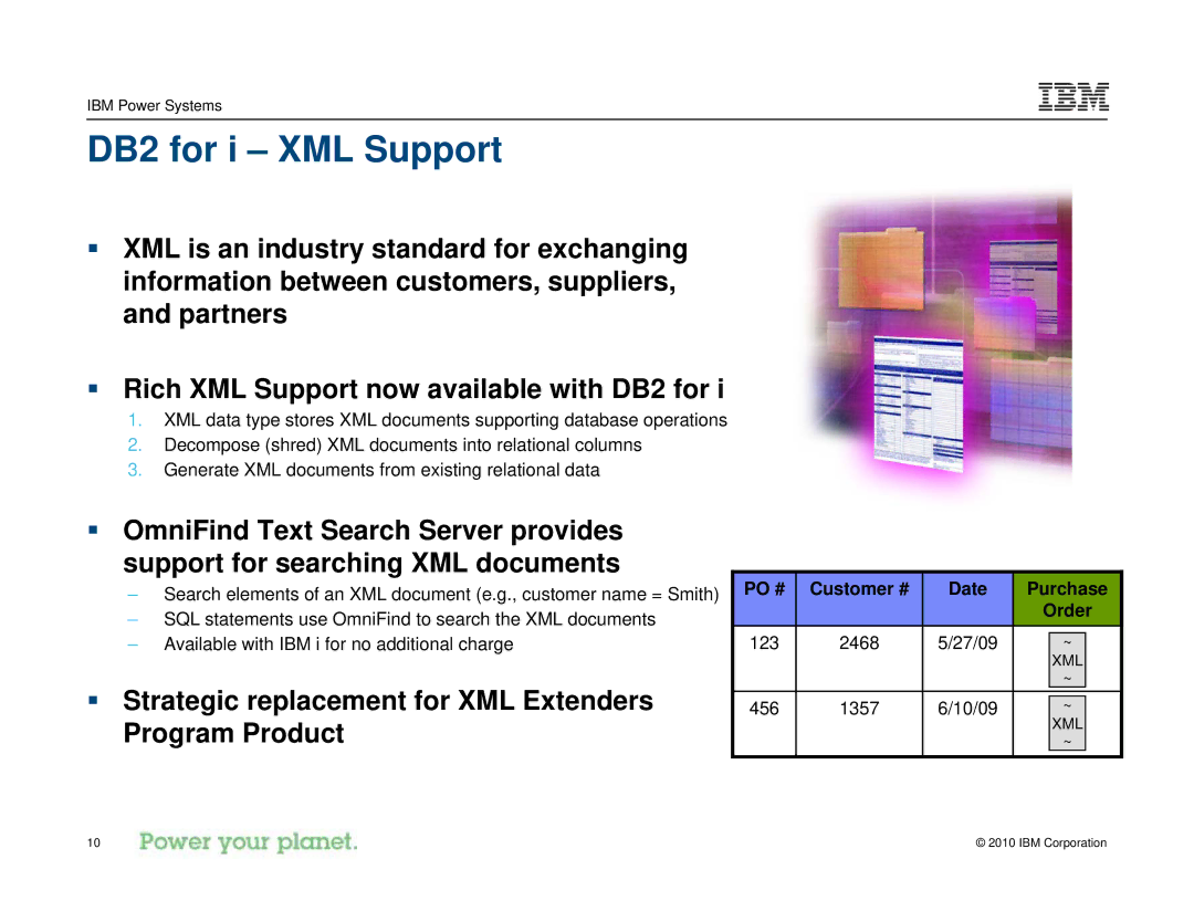 IBM I 7.1 manual DB2 for i XML Support, ƒ Strategic replacement for XML Extenders Program Product 