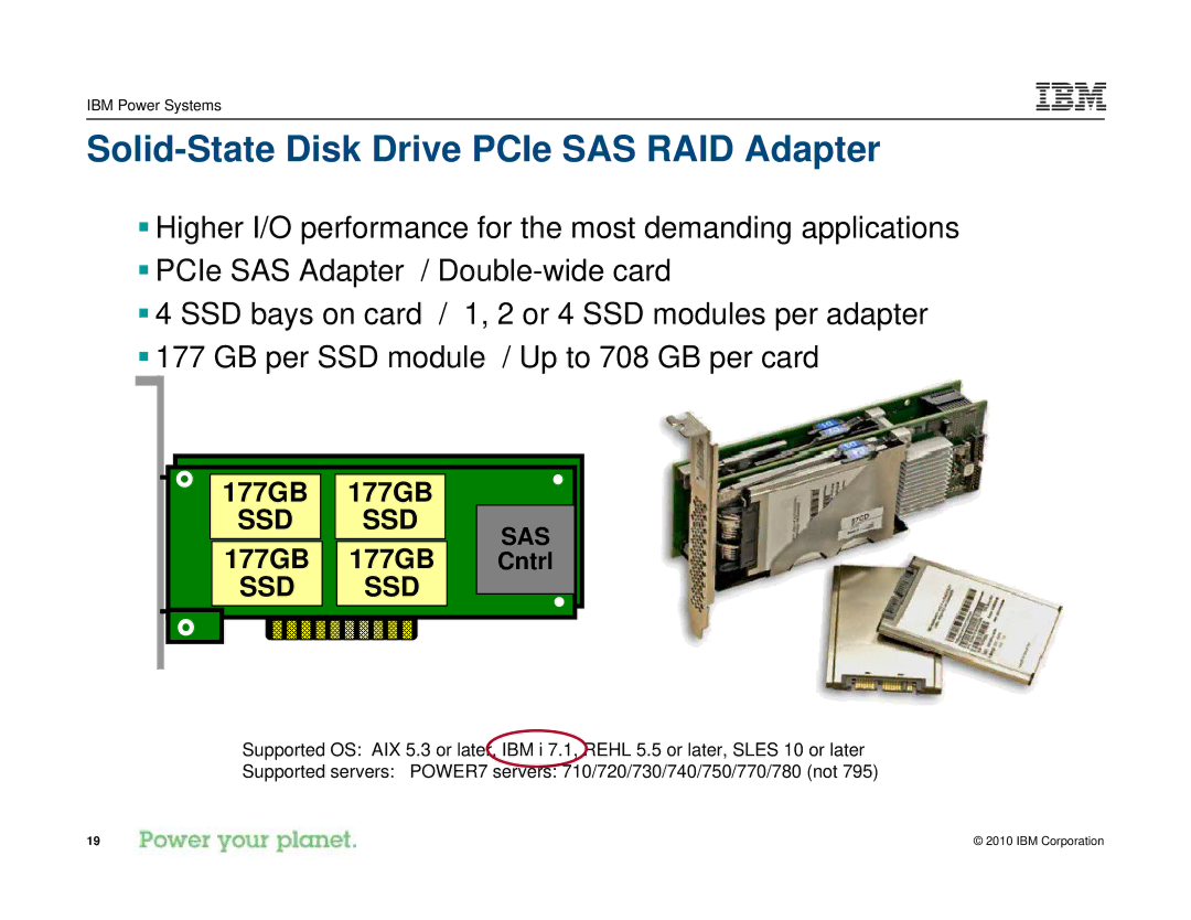 IBM I 7.1 manual Solid-State Disk Drive PCIe SAS RAID Adapter, 177GB, Cntrl 