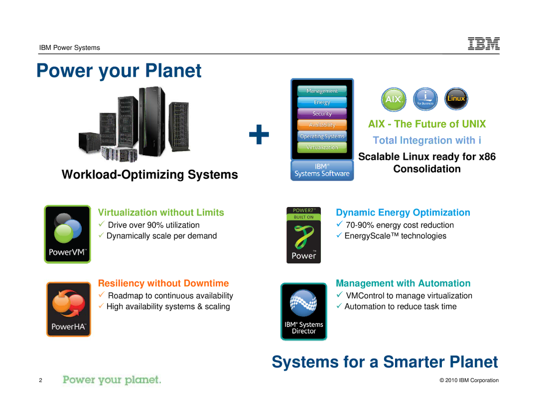 IBM I 7.1 manual Power your Planet, Workload-Optimizing Systems 