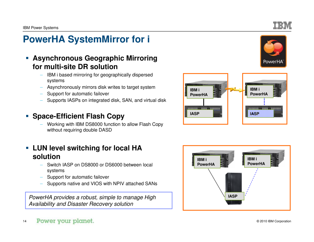 IBM I 7.1 manual PowerHA SystemMirror for, ƒ Asynchronous Geographic Mirroring for multi-site DR solution 