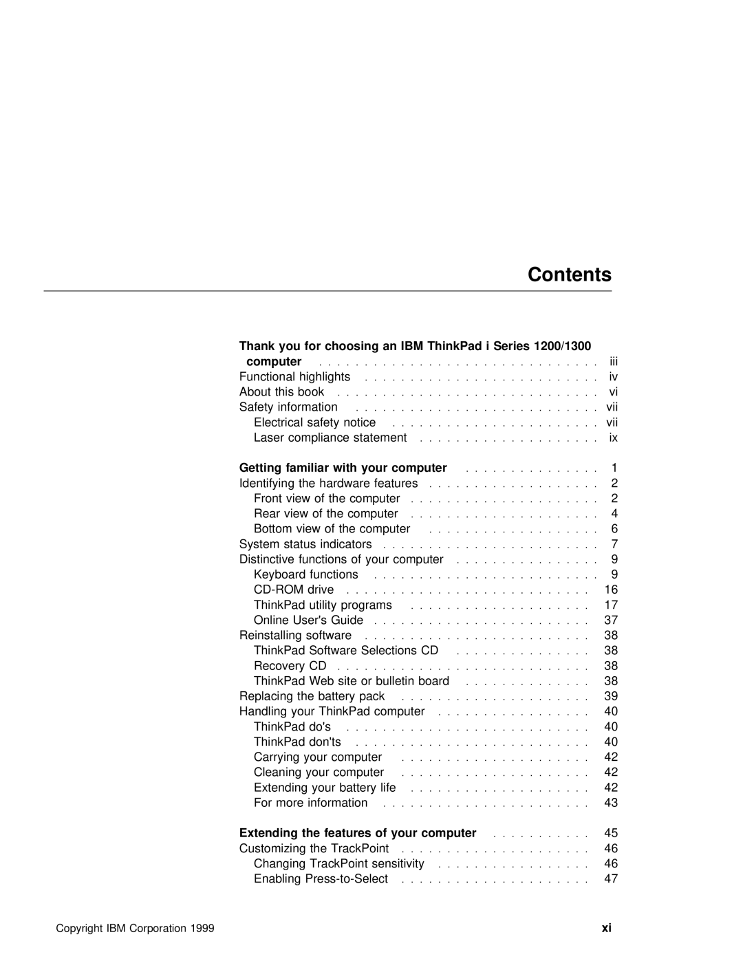 IBM i Series 1300, i Series 1200 manual Contents 