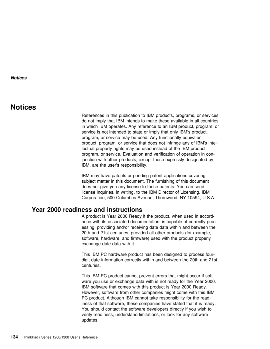 IBM i Series 1200, i Series 1300 manual Year 2000 readiness Instructions 