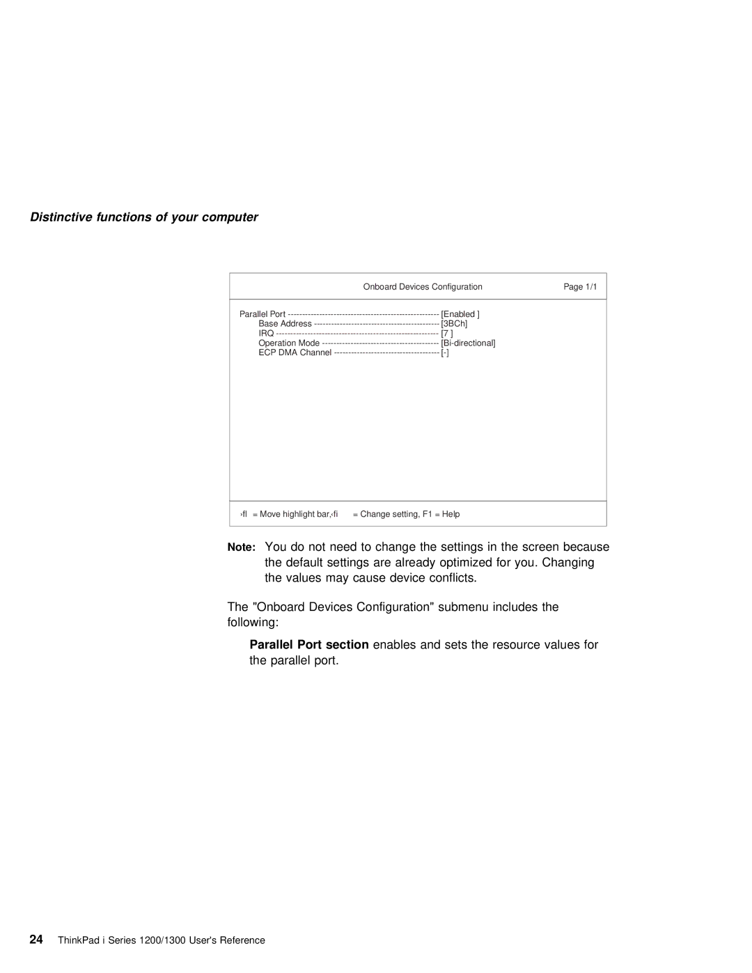 IBM i Series 1200, i Series 1300 manual Onboard Devices Configuration 