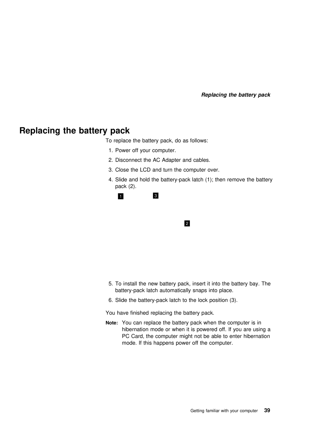 IBM i Series 1300, i Series 1200 manual Replacing the battery pack 