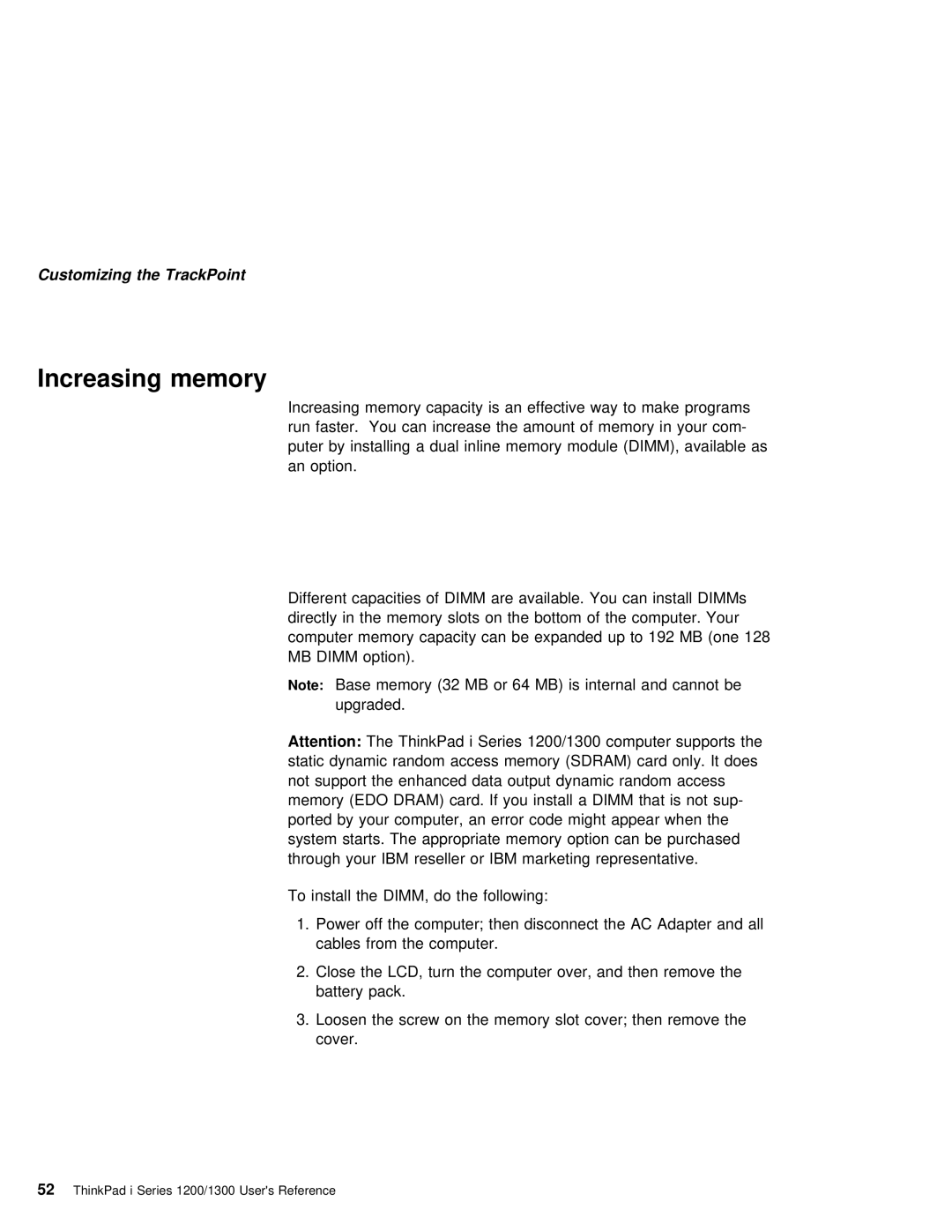 IBM i Series 1200, i Series 1300 manual Increasing memory, Dimm 