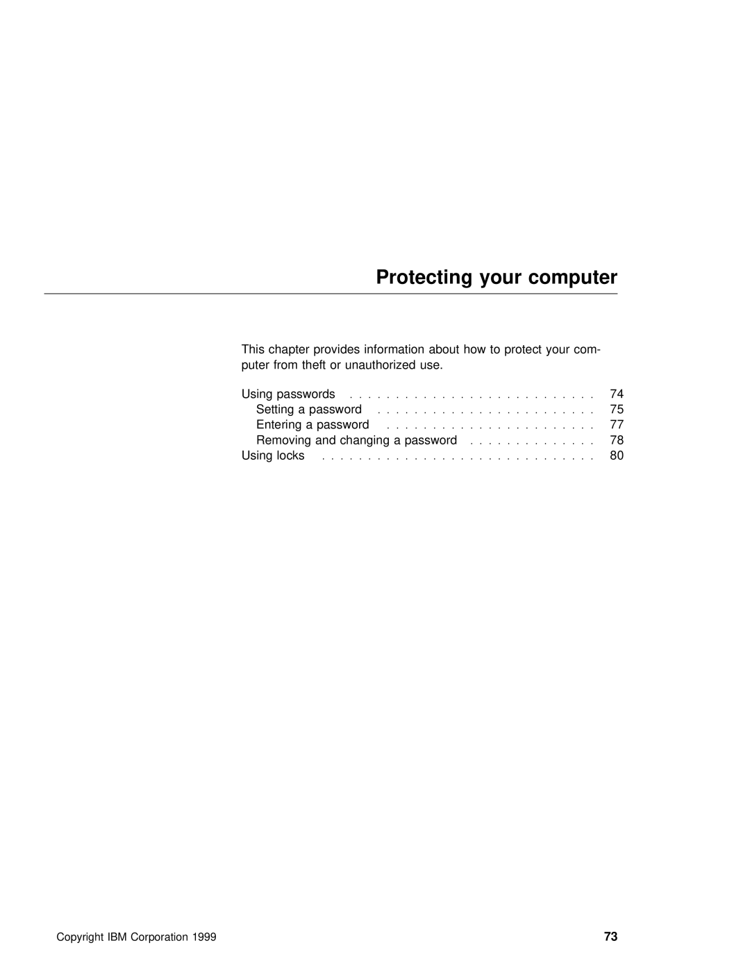 IBM i Series 1300, i Series 1200 manual Protecting your computer 