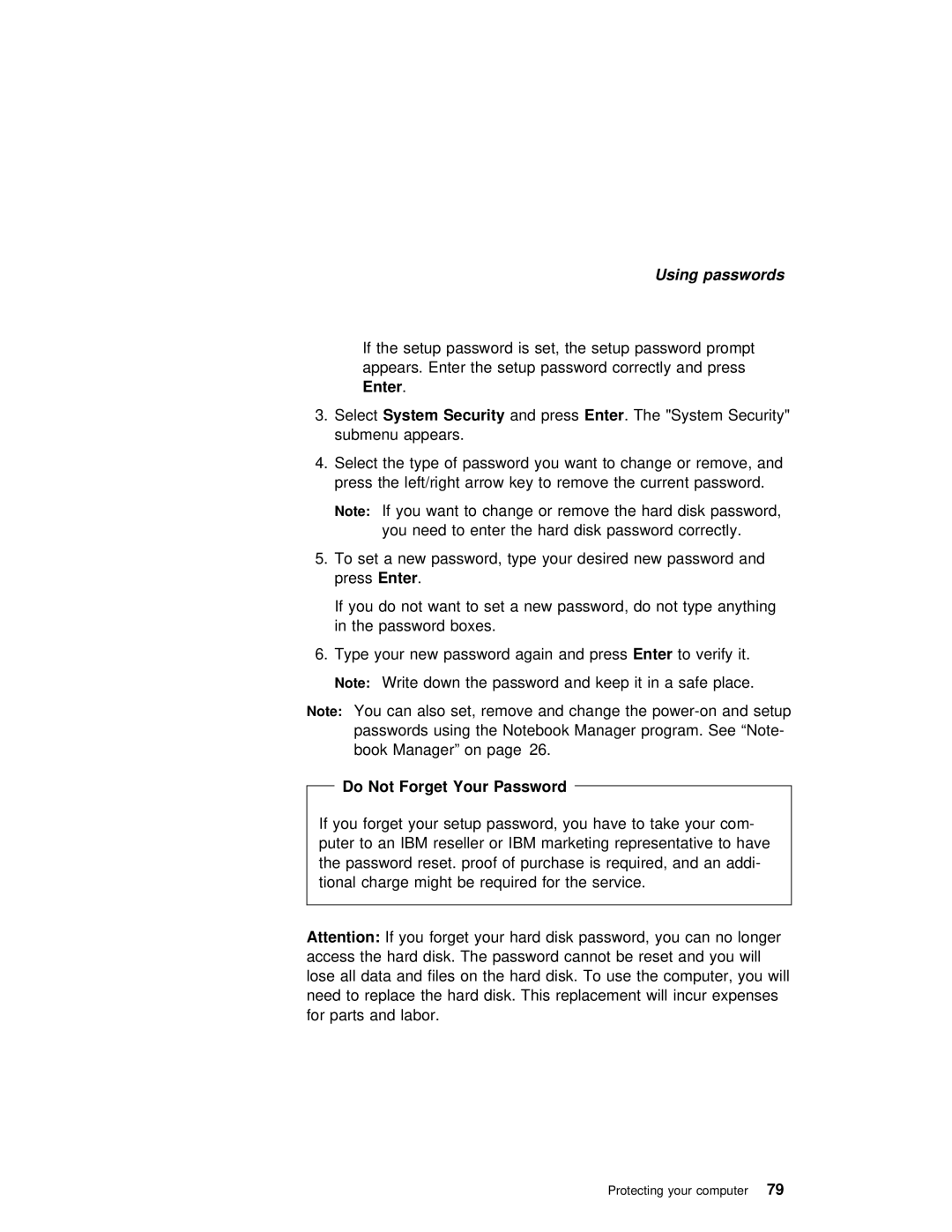 IBM i Series 1300, i Series 1200 manual Protecting your computer79 