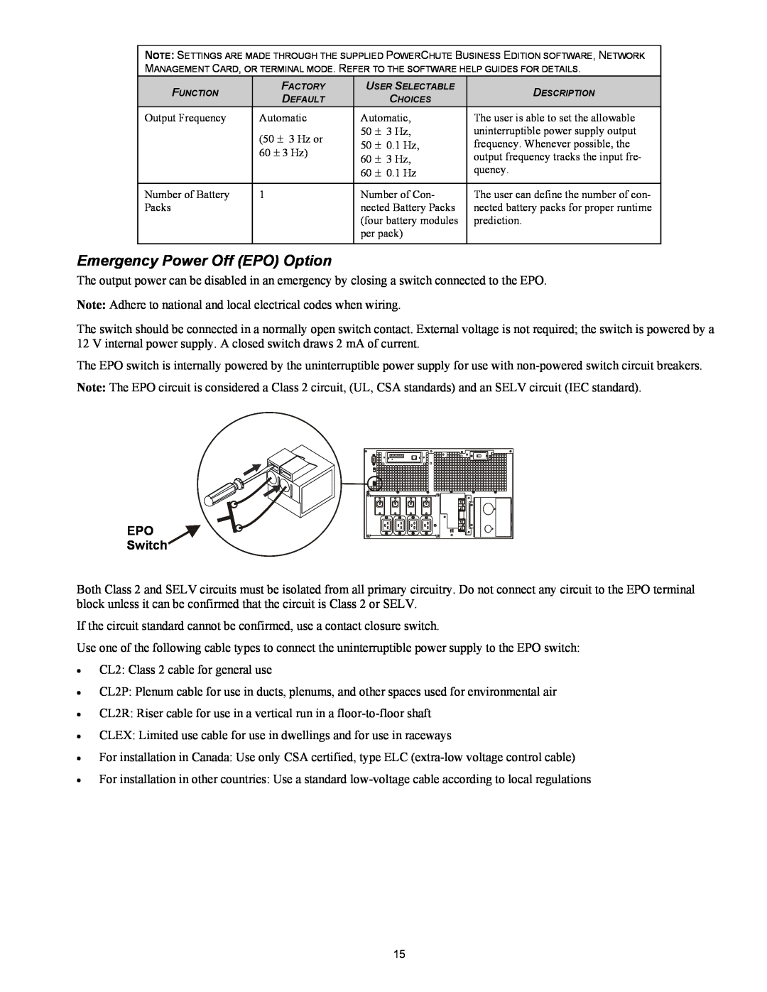 IBM IBM UPS 7500XHV, IBM UPS 10000XHV setup guide Emergency Power Off EPO Option, EPO Switch 