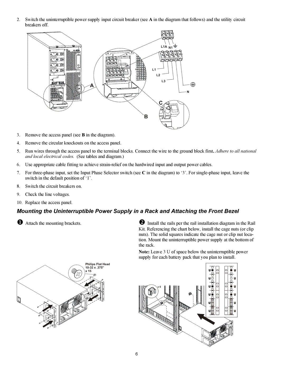 IBM IBM UPS 10000XHV, IBM UPS 7500XHV setup guide Attach the mounting brackets 