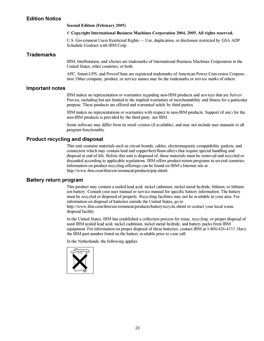 IBM IBM UPS 7500XHV, IBM UPS 10000XHV setup guide Edition Notice 