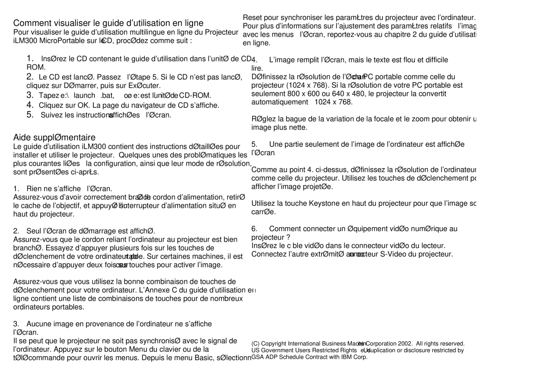 IBM ILM300 manual Comment visualiser le guide dutilisation en ligne 