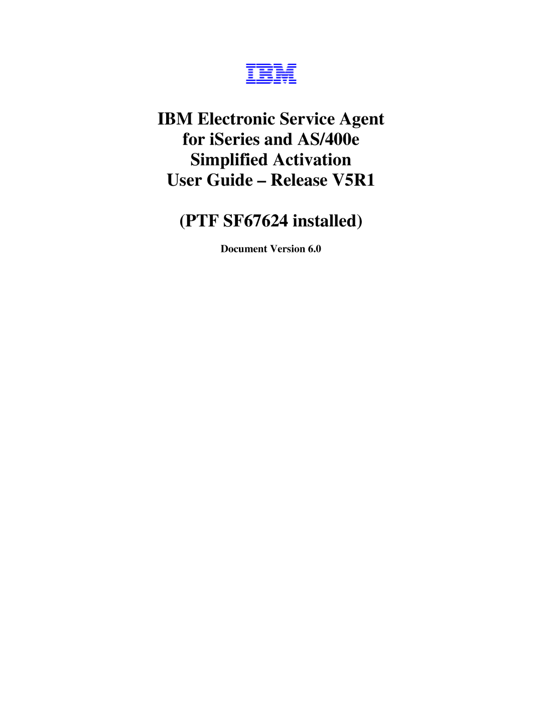 IBM V5R1, iSeries, PTF SF67624 manual Document Version 