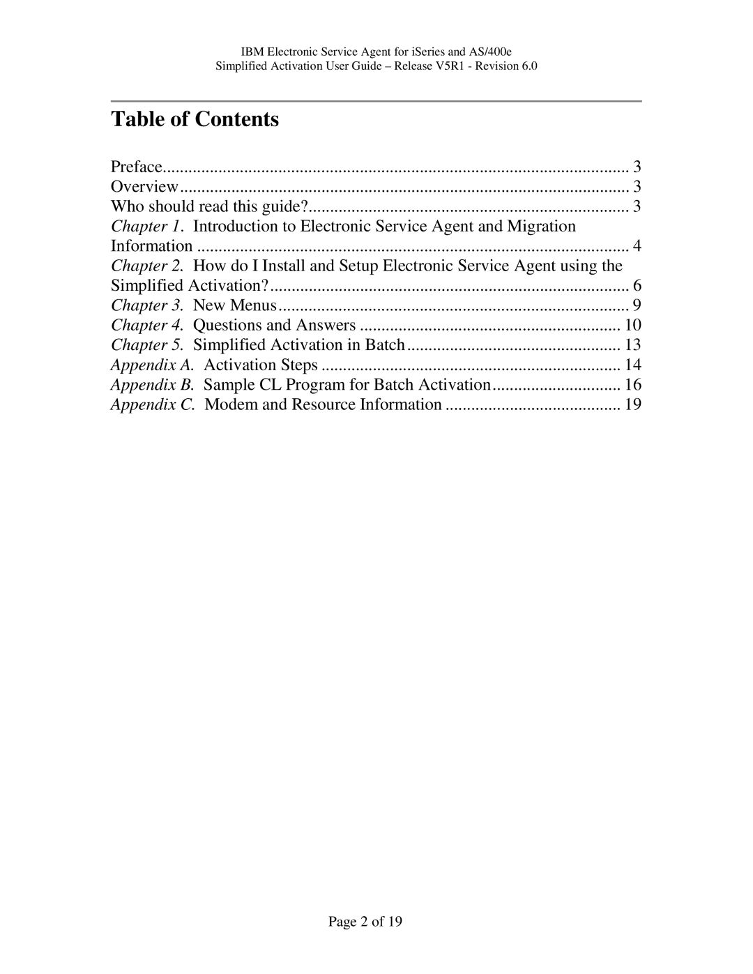 IBM PTF SF67624, iSeries, V5R1 manual Table of Contents 