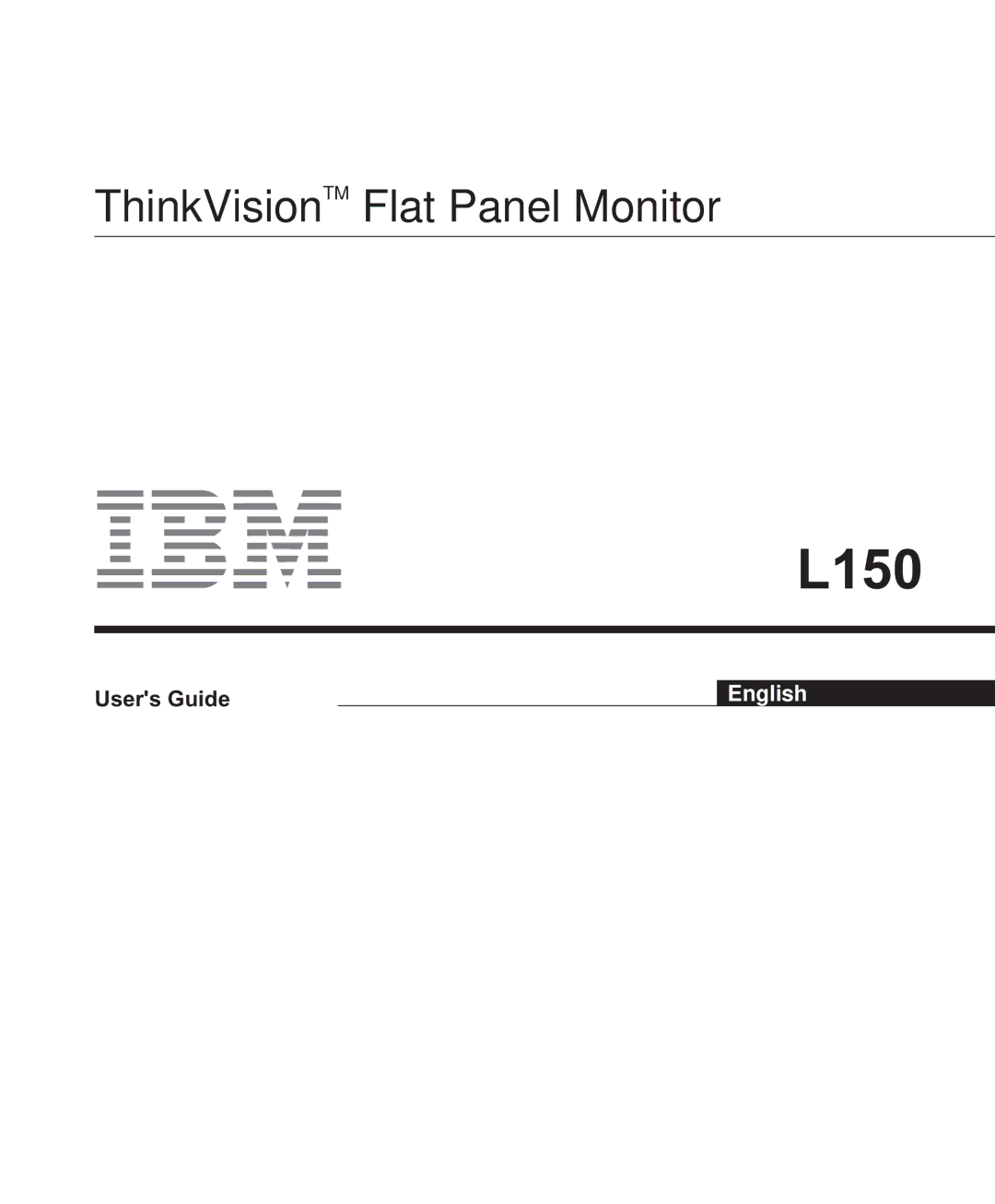 IBM L150 manual 