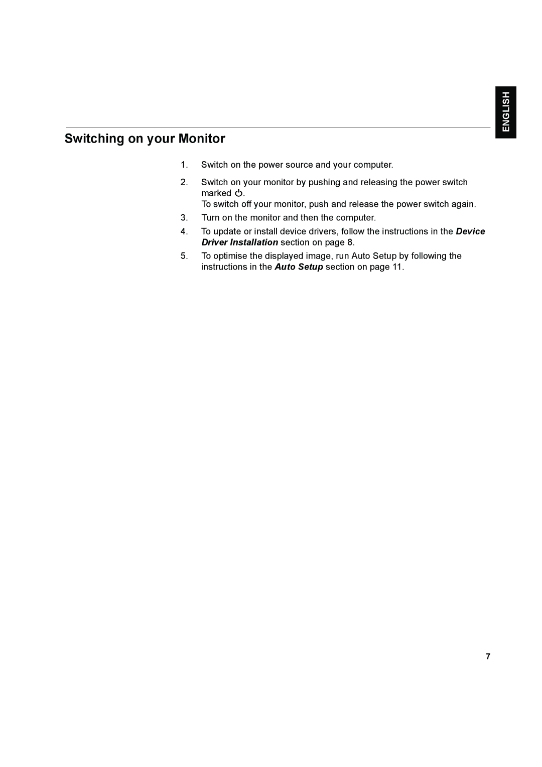 IBM L170 manual Switching on your Monitor 