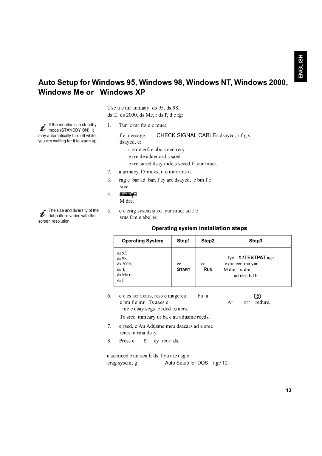 IBM L170 manual Operating system installation steps, Operating System 