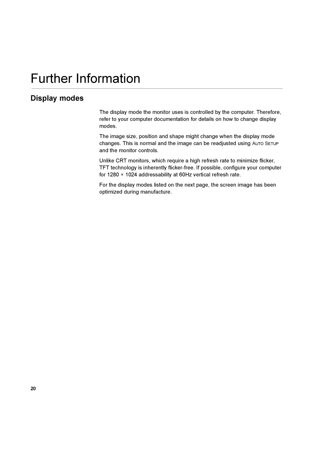 IBM L170m manual Further Information, Display modes 