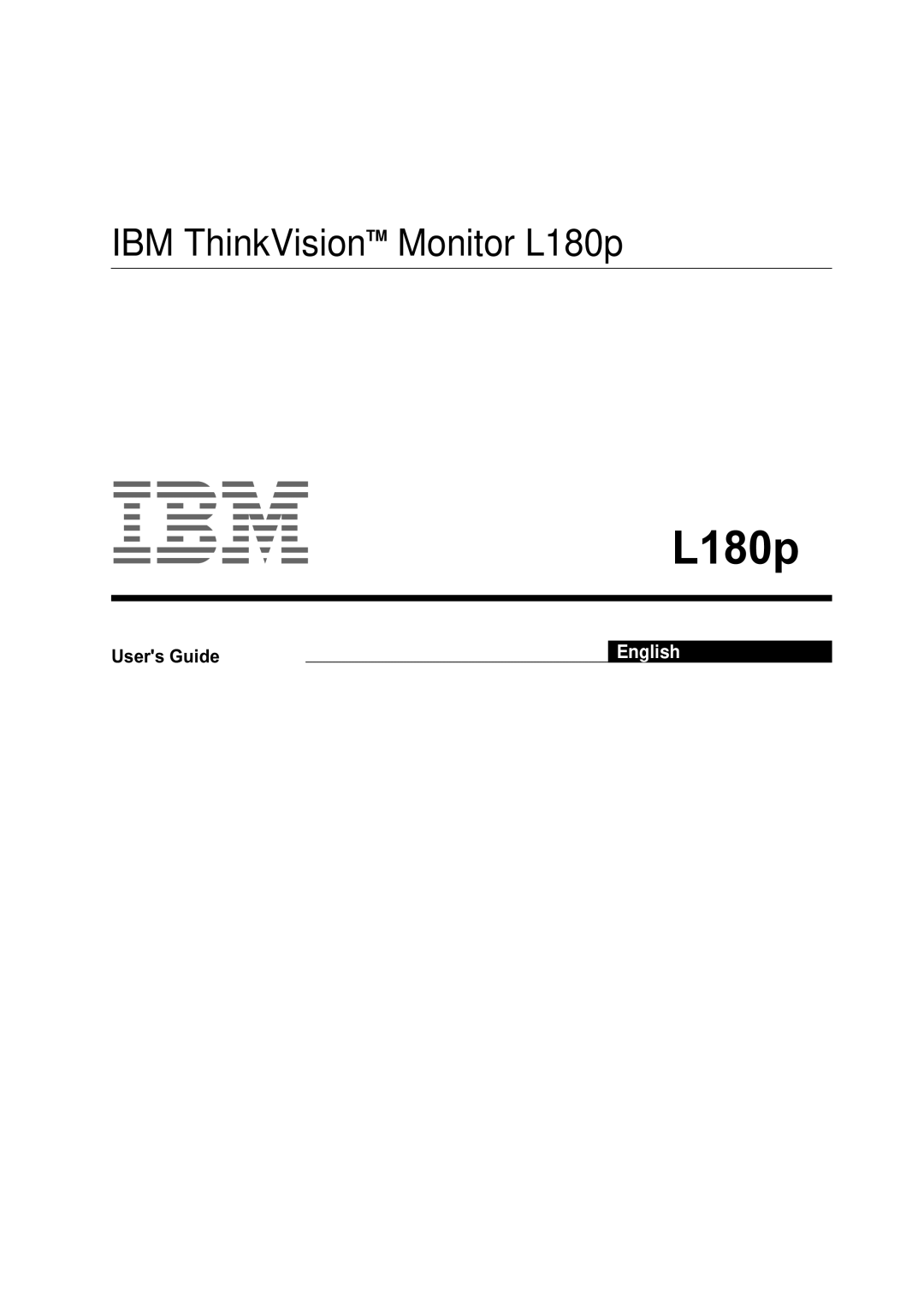 IBM L180p manual 