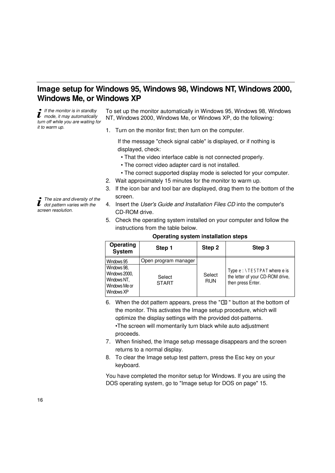 IBM L180p manual Operating system installation steps Step System 