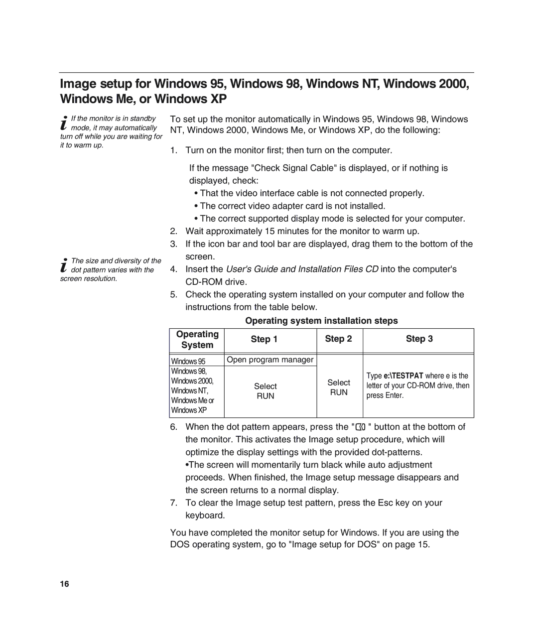 IBM L190 manual Operating system installation steps Step System 