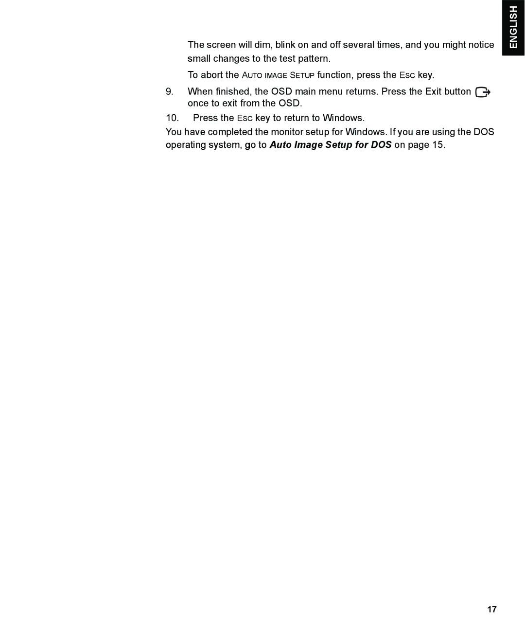 IBM L190P manual Operating system, go to .Auto Image Setup for DOS on 