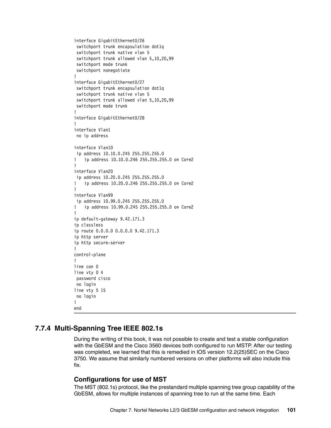 IBM L2/3 manual Multi-Spanning Tree Ieee 802.1s, Configurations for use of MST 