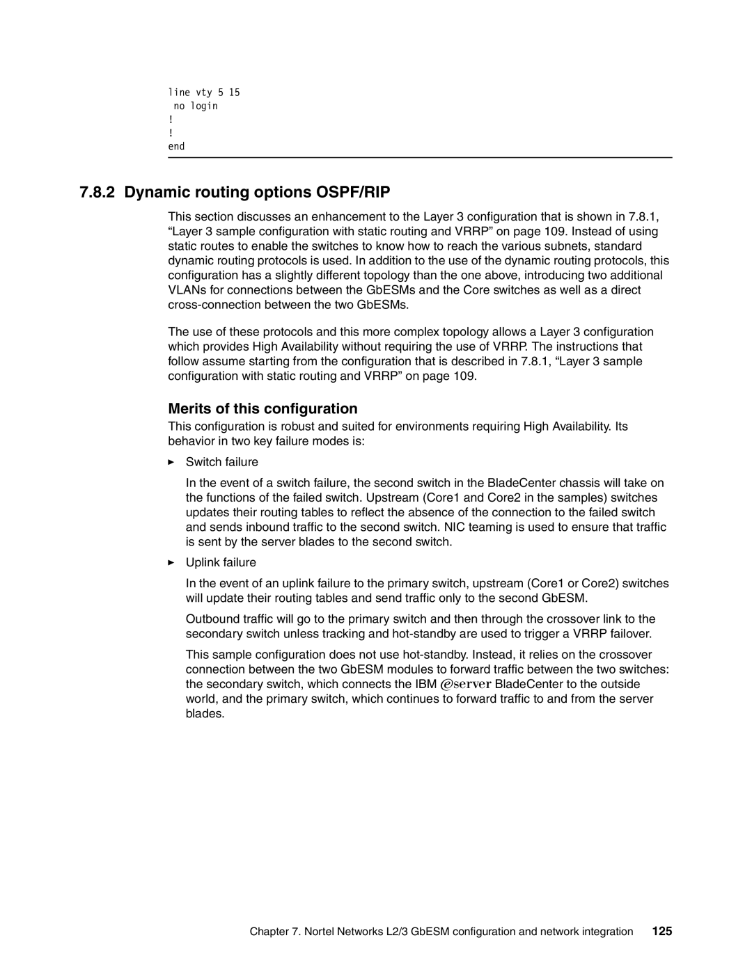 IBM L2/3 manual Dynamic routing options OSPF/RIP, Merits of this configuration 