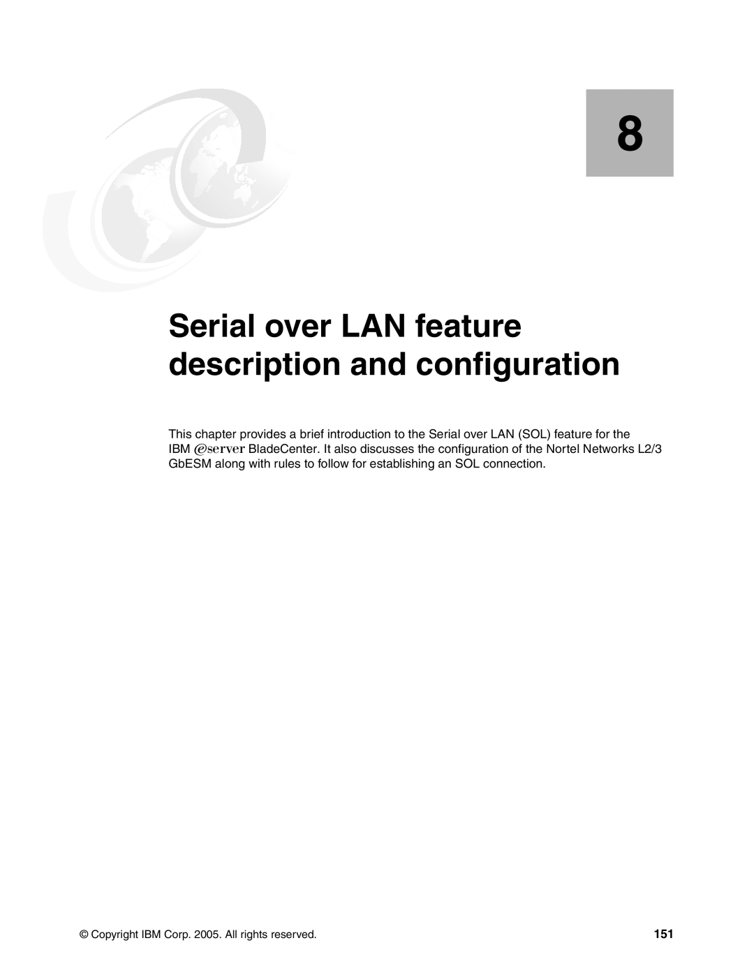 IBM L2/3 manual Serial over LAN feature description and configuration 