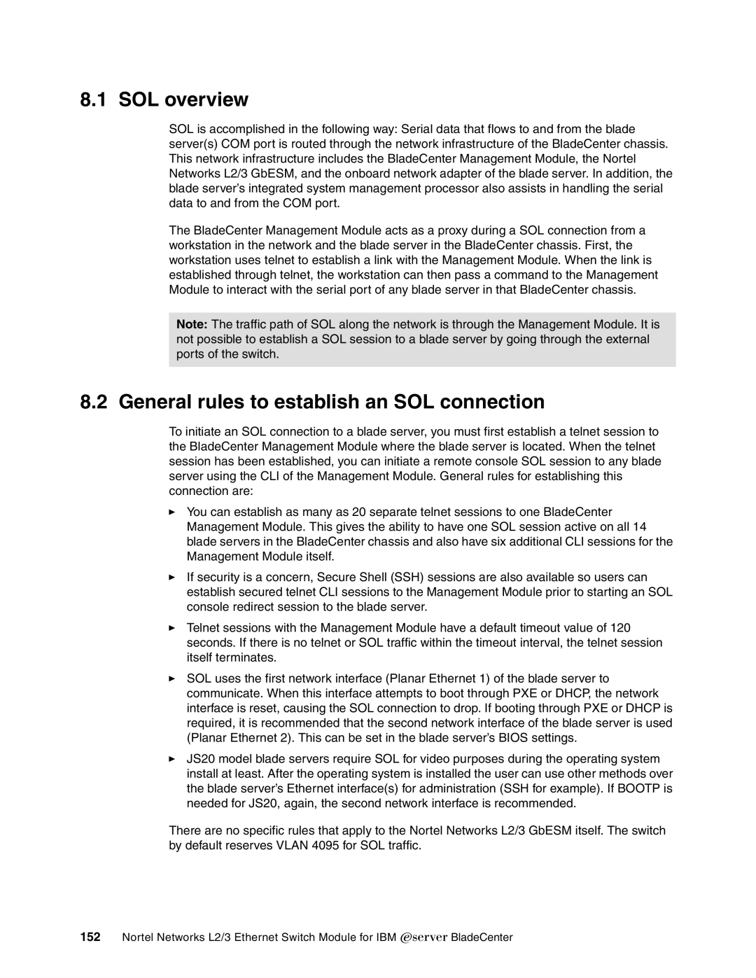 IBM L2/3 manual SOL overview, General rules to establish an SOL connection 