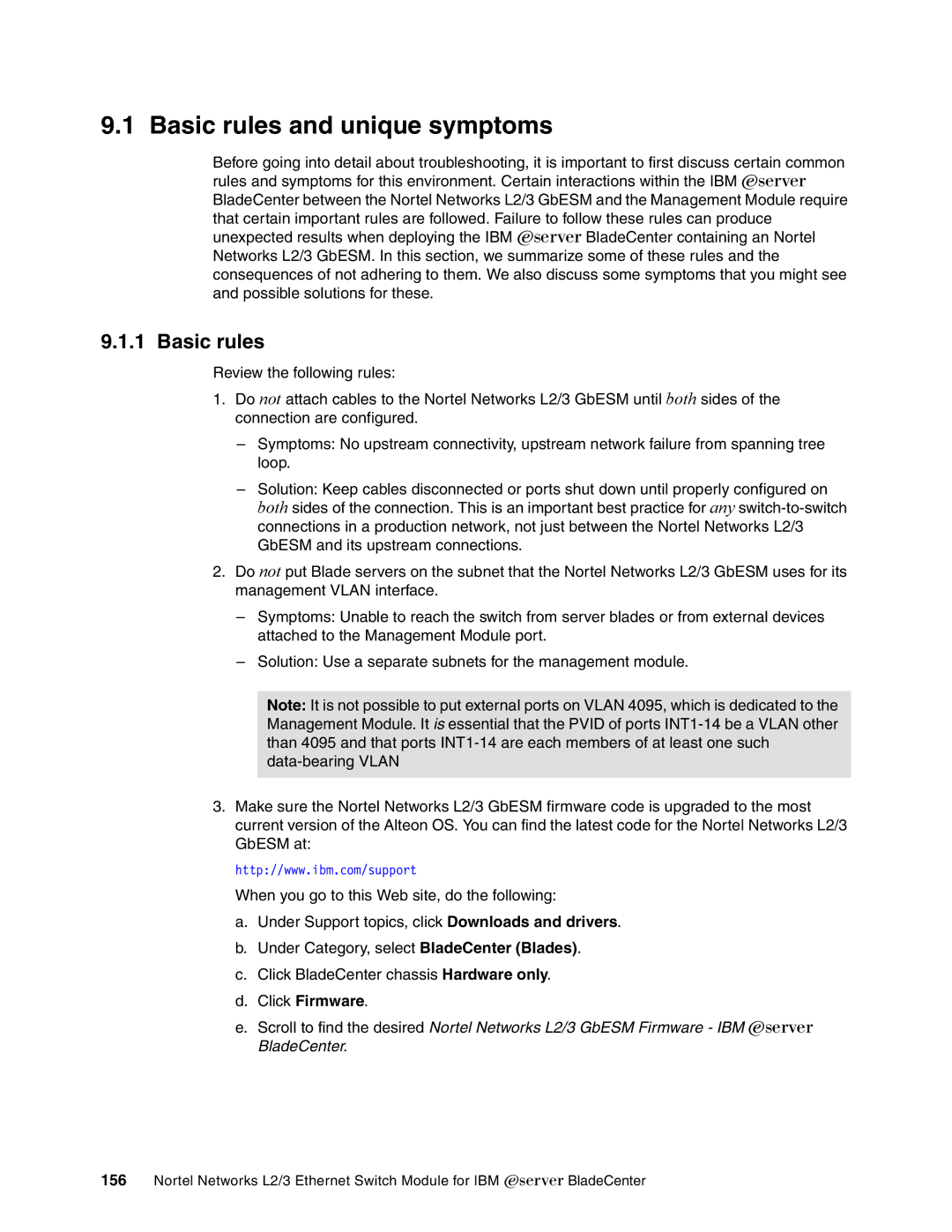 IBM L2/3 manual Basic rules and unique symptoms 