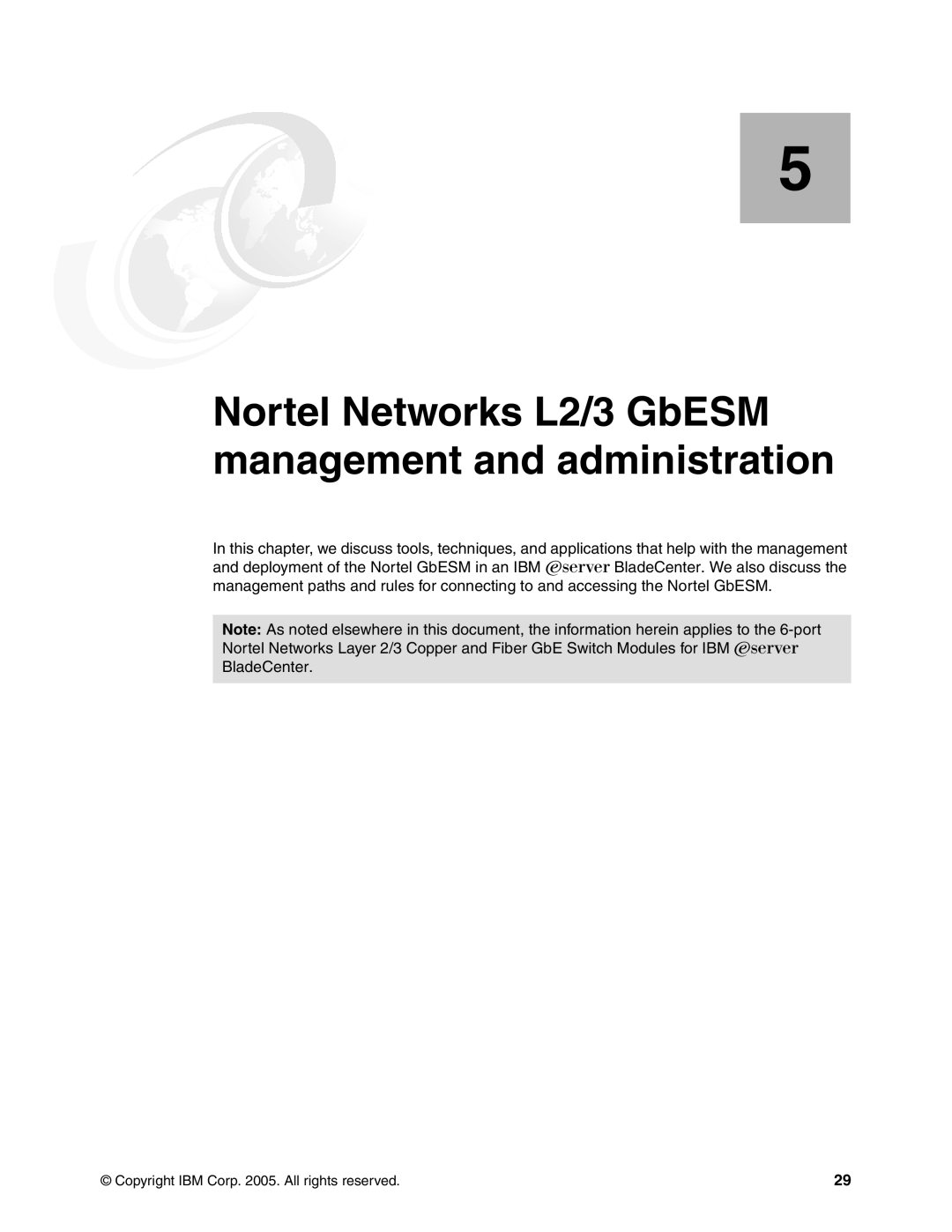 IBM manual Nortel Networks L2/3 GbESM management and administration 