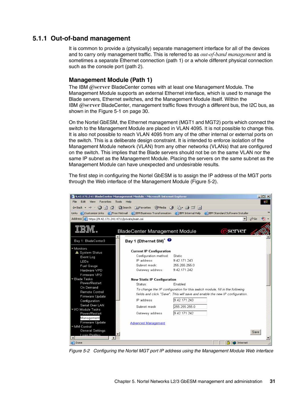 IBM L2/3 manual Out-of-band management, Management Module Path 