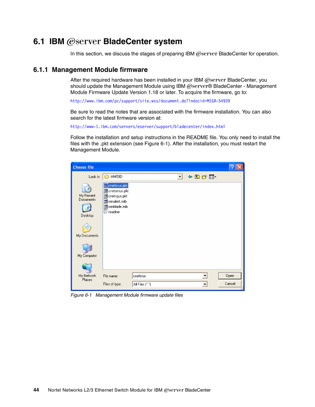 IBM L2/3 manual IBM Eserver BladeCenter system, Management Module firmware 