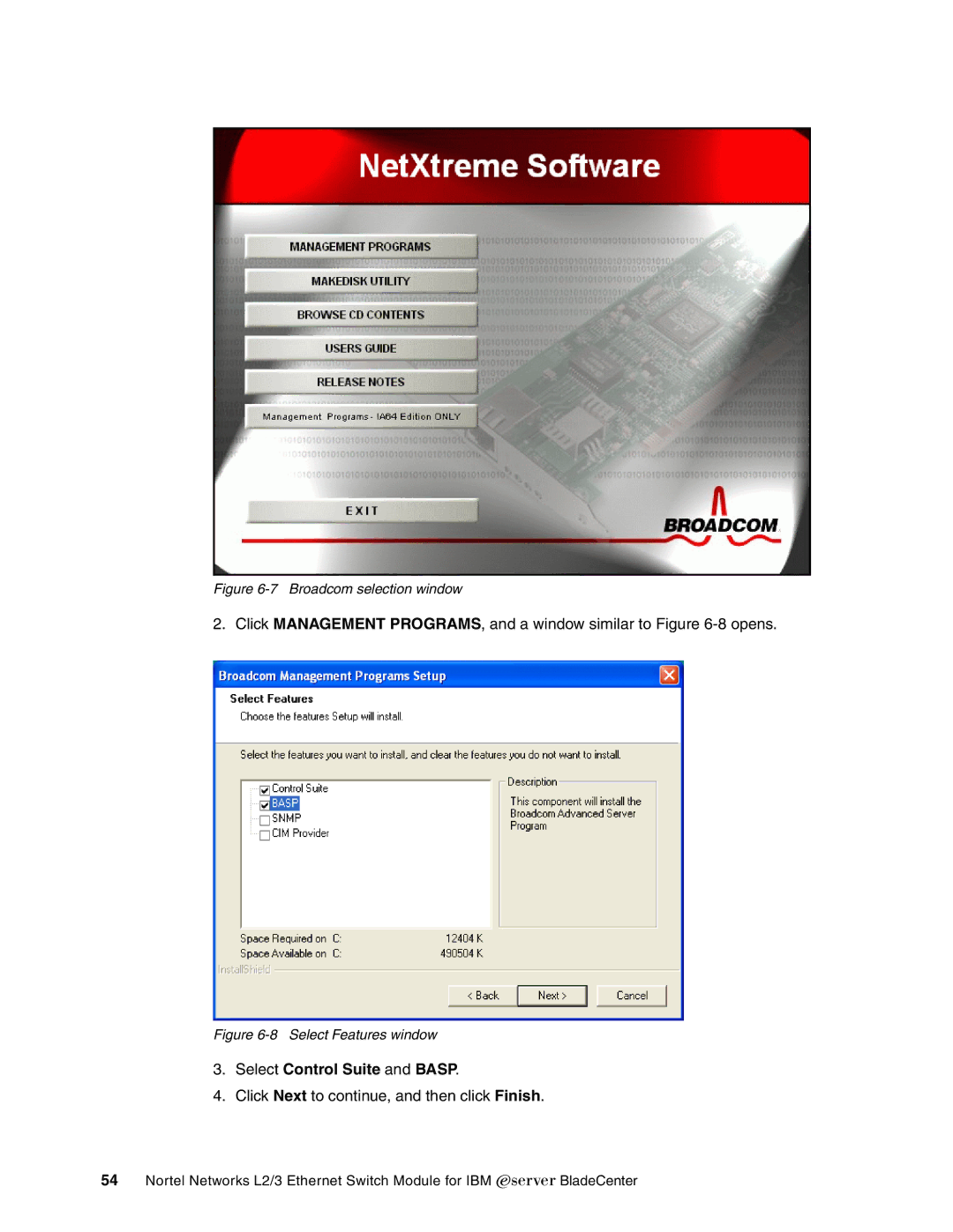 IBM L2/3 manual Select Control Suite and Basp 