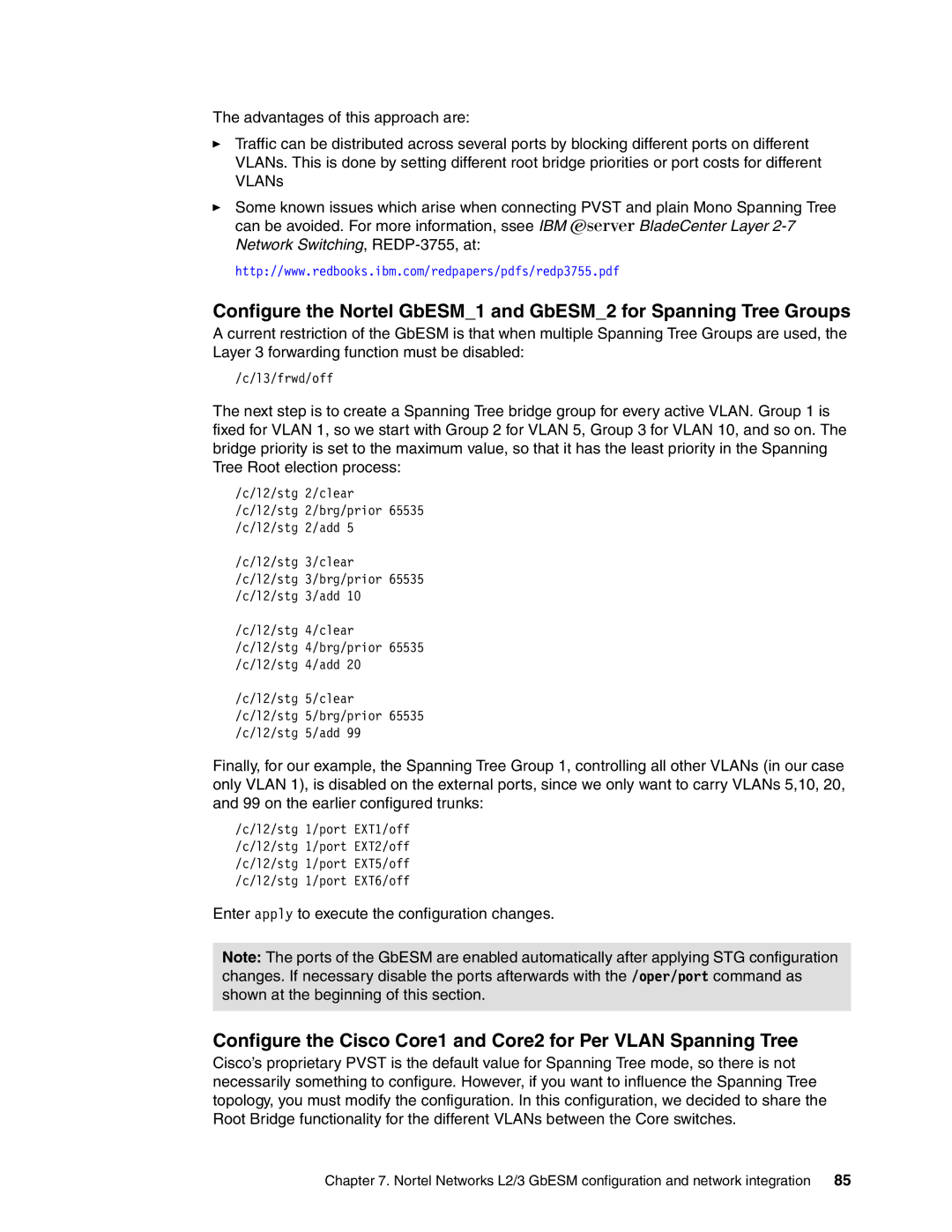 IBM L2/3 manual Enter apply to execute the configuration changes 